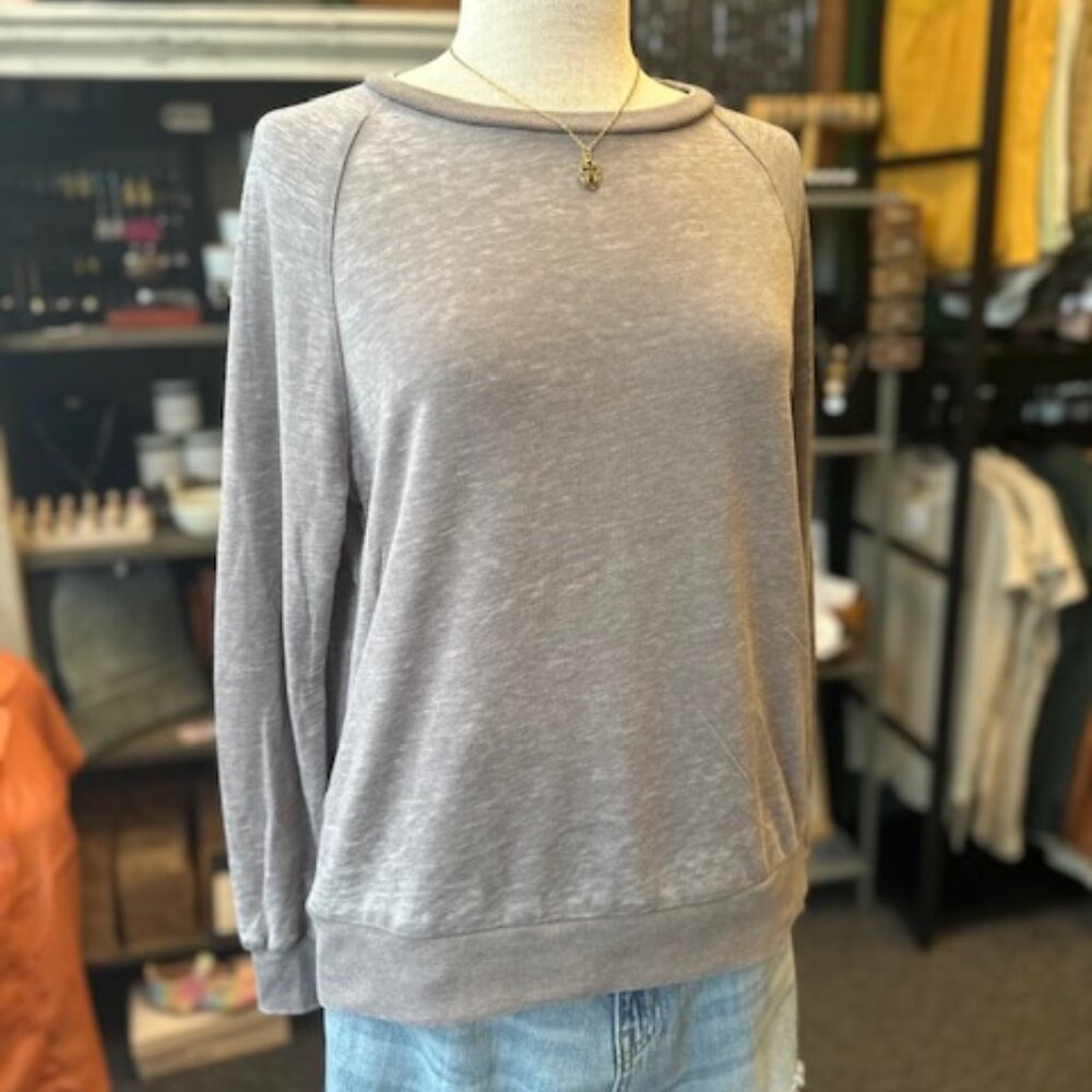 NWT Boutique Gray Heather Long Sleeve Top